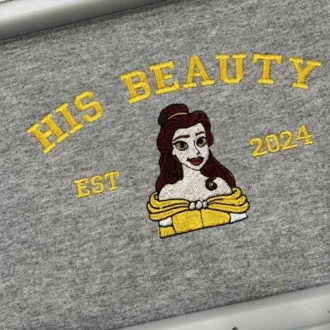 Custom Embroidered Beauty And The Beast Couple Hoodies, Matching Sweatshirts For Adults & Youth