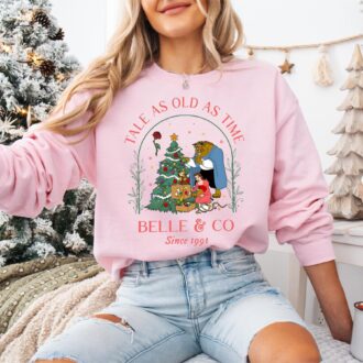 Disney Beauty And The Beast Christmas Sweatshirt, Tale As Old As Time Belle & Co Since 1991 Shirt