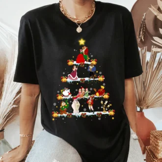 Disney Beauty And The Beast Christmas Tree Lights Family Matching Shirts