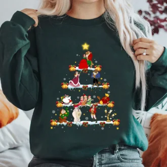 Disney Beauty And The Beast Christmas Tree Lights Family Matching Shirts