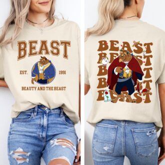 Disney Beauty And The Beast Couple Matching Shirts, Disney Est. 1991 Graphic Tee
