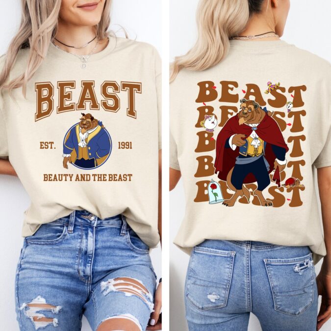 Disney Beauty And The Beast Couple Matching Shirts, Disney Est. 1991 Graphic Tee