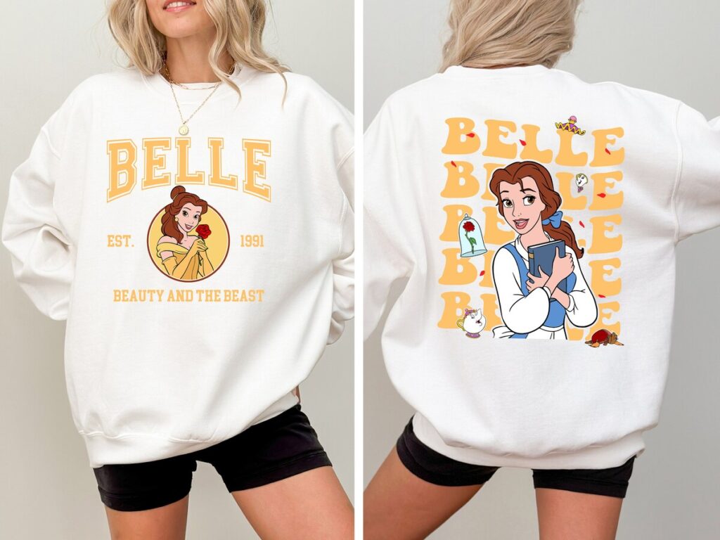 Disney Beauty And The Beast Couple Matching Shirts, Disney Est. 1991 Graphic Tee