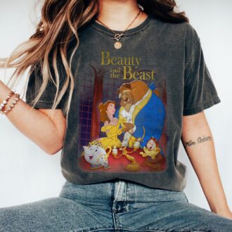 Disney Beauty And The Beast Family Matching Distressed Vintage T-shirts, Magic Kingdom & Disneyland