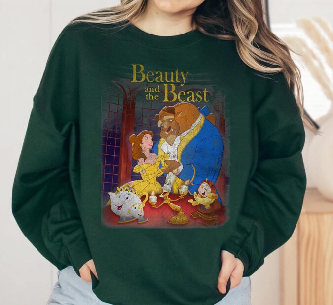 Disney Beauty And The Beast Family Matching Distressed Vintage T-shirts, Magic Kingdom & Disneyland