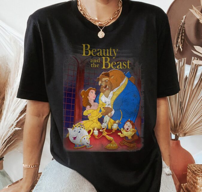 Disney Beauty And The Beast Family Matching Distressed Vintage T-shirts, Magic Kingdom & Disneyland
