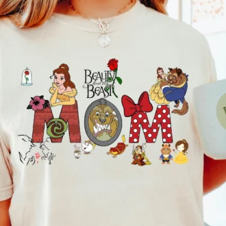 Disney Beauty And The Beast Family Matching Shirts, Personalized Belle & Beast Shirts For Family