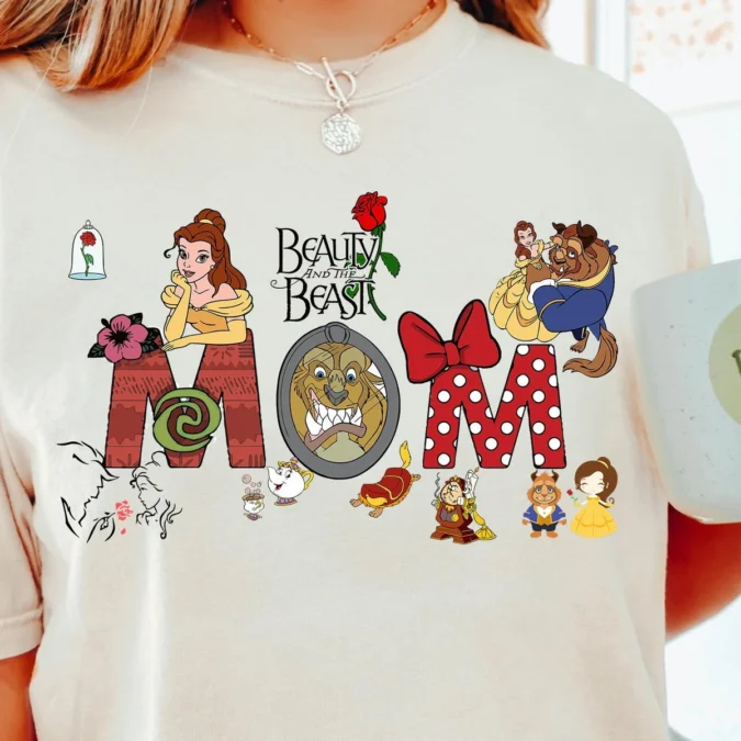 Disney Beauty And The Beast Family Matching Shirts, Personalized Belle & Beast Shirts For Family