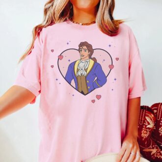 Disney Beauty And The Beast Valentine's Day Prince Adam T-shirt For Men, Disneyland Honeymoon Trip Shirt