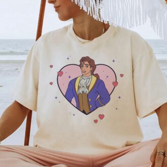 Disney Beauty And The Beast Valentine's Day Prince Adam T-shirt For Men, Disneyland Honeymoon Trip Shirt