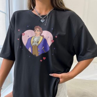 Disney Beauty And The Beast Valentine's Day Prince Adam T-shirt For Men, Disneyland Honeymoon Trip Shirt