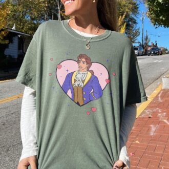 Disney Beauty And The Beast Valentine's Day Prince Adam T-shirt For Men, Disneyland Honeymoon Trip Shirt