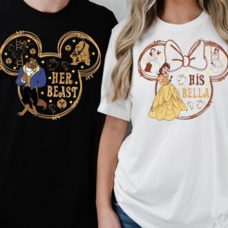 Disney Belle & Beast Valentine's Day Couple Shirts For Wdw Vacation 2025