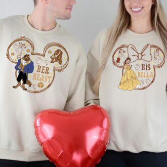 Disney Belle & Beast Valentine's Day Couple Shirts For Wdw Vacation 2025
