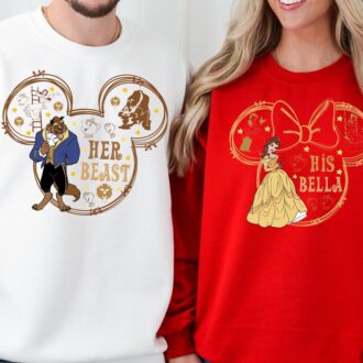 Disney Belle & Beast Valentine's Day Couple Shirts For Wdw Vacation 2025