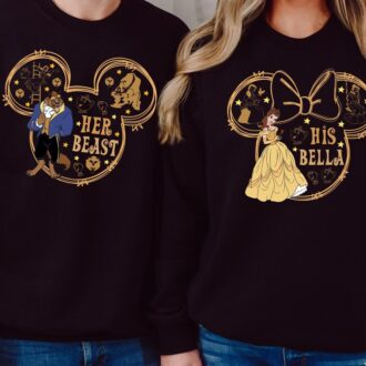 Disney Belle & Beast Valentine's Day Couple Shirts For Wdw Vacation 2025