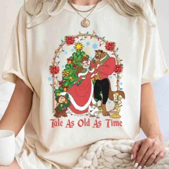 Disney Christmas Beauty And The Beast Tale As Old As Time Shirts, Disneyland Christmas Party