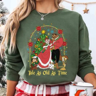 Disney Christmas Beauty And The Beast Tale As Old As Time Shirts, Disneyland Christmas Party