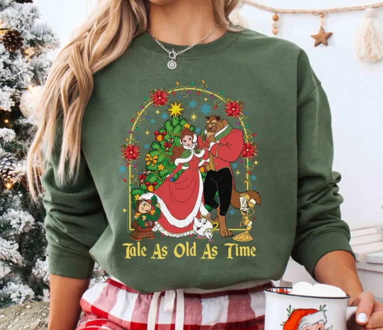 Disney Christmas Beauty And The Beast Tale As Old As Time Shirts, Disneyland Christmas Party