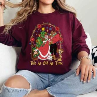 Disney Christmas Beauty And The Beast Tale As Old As Time Shirts, Disneyland Christmas Party
