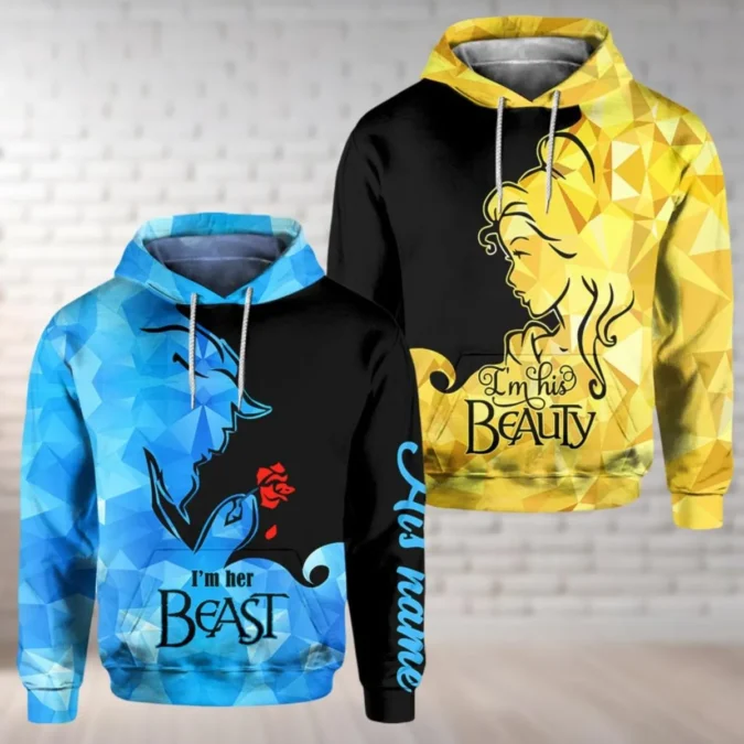 His And Hers Beauty And The Beast Shirts, Matching Couple Hoodies For Valentine's Day