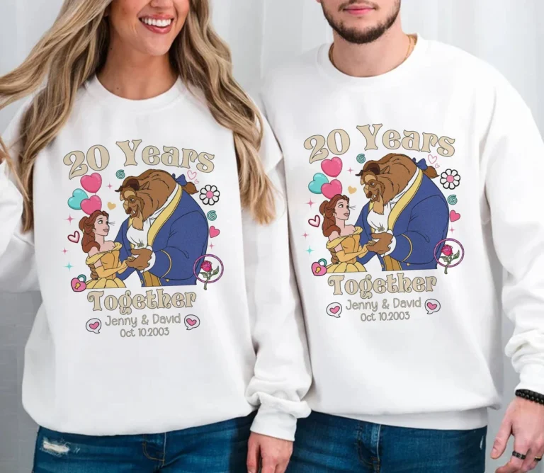 Romantic Beauty And The Beast Anniversary Shirts, Matching Couples Gifts For Weddings & Valentine's Day