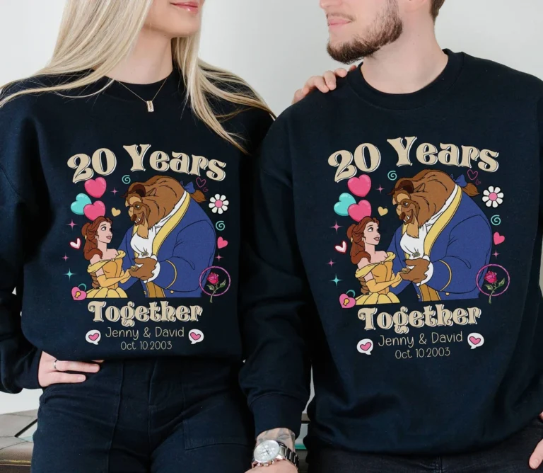 Romantic Beauty And The Beast Anniversary Shirts, Matching Couples Gifts For Weddings & Valentine's Day