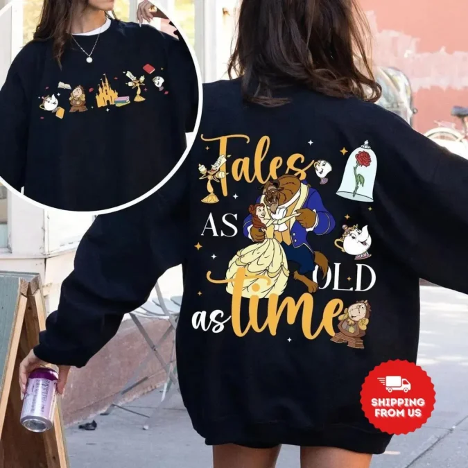 Tale As Old As Time Couple Shirts, Disney Belle Sweatshirt & Beauty And The Beast T-shirt