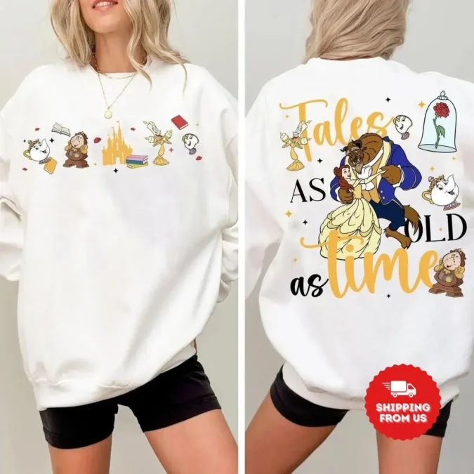 Tale As Old As Time Couple Shirts, Disney Belle Sweatshirt & Beauty And The Beast T-shirt