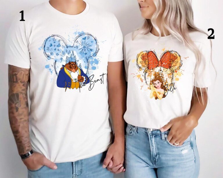 Beauty and the Beast Couple Shirts, Prince and Princess Shirts for Him and Her