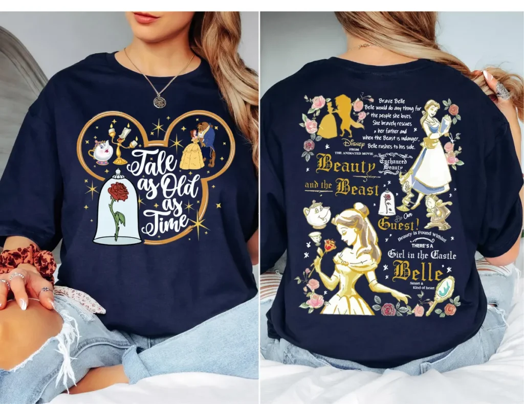 Beauty and the Beast Belle Book Reader Sweatshirt, Tale As Old As Time Graphic Tee