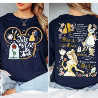Beauty and the Beast Belle Book Reader Sweatshirt, Tale As Old As Time Graphic Tee