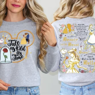 Beauty and the Beast Belle Book Reader Sweatshirt, Tale As Old As Time Graphic Tee