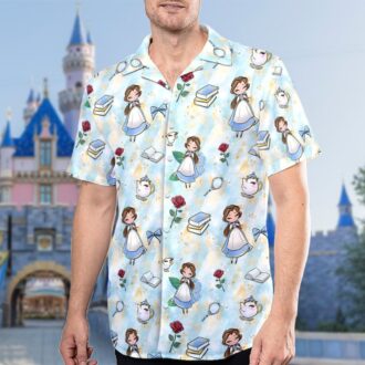 Beauty and the Beast Princess Belle Hawaiian Shirt for Summer Vacation