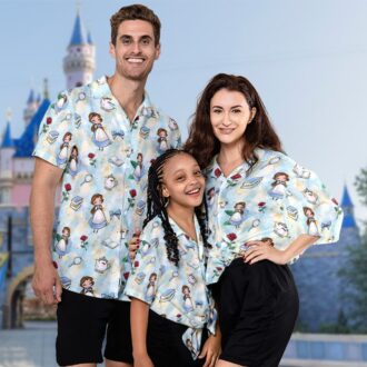 Beauty and the Beast Princess Belle Hawaiian Shirt for Summer Vacation