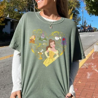 Beauty and the Beast Princess Belle Heart Shirt, Valentine's Day Gift for Fans