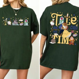 Disney Beauty and the Beast Belle Princess Shirt for Girls, Retro Walt Disney World Trip