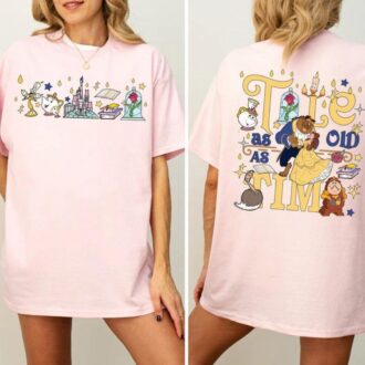 Disney Beauty and the Beast Belle Princess Shirt for Girls, Retro Walt Disney World Trip