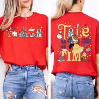 Disney Beauty and the Beast Belle Princess Shirt for Girls, Retro Walt Disney World Trip
