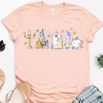 Disney Beauty and the Beast Enchanted Rose & Castle Women's T-Shirt
