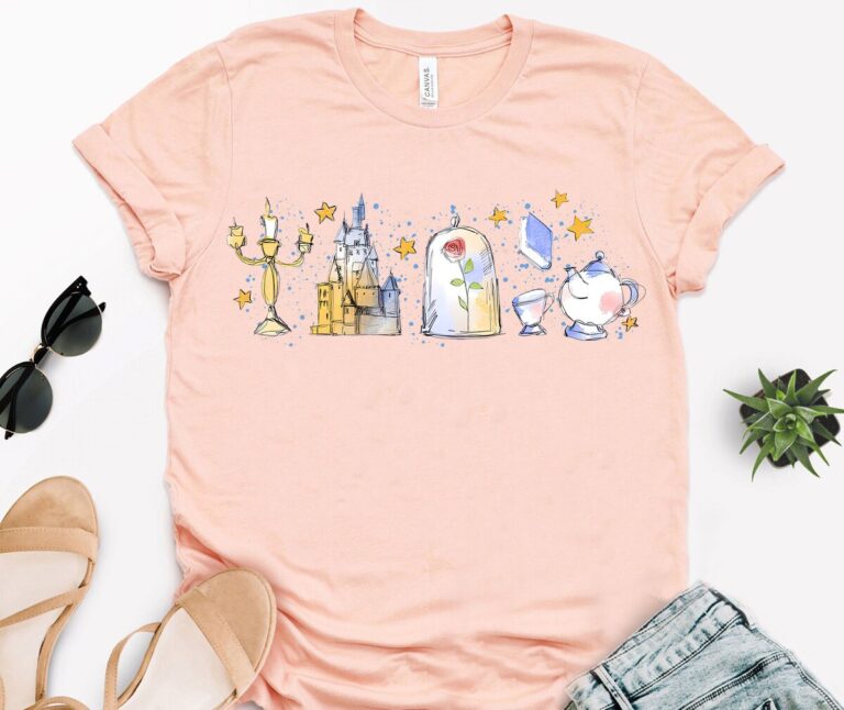 Disney Beauty and the Beast Enchanted Rose & Castle Women's T-Shirt