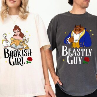 Disneyland Beauty and the Beast Couple Shirt - Bookish Girl and Beastly Guy Matching Tee