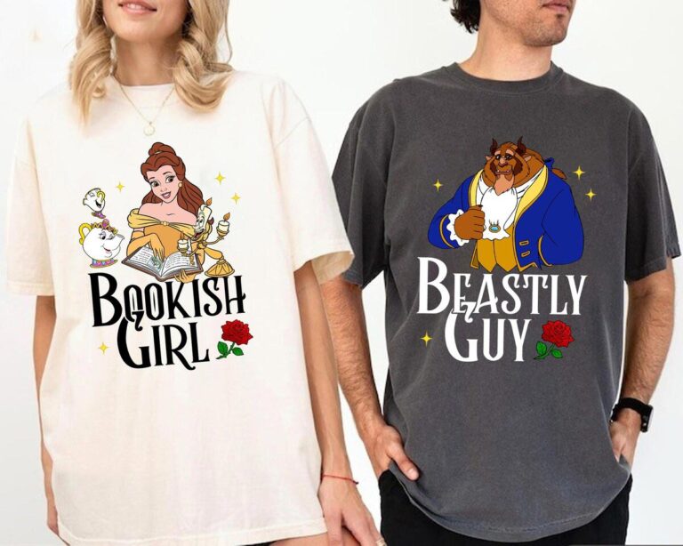 Disneyland Beauty and the Beast Couple Shirt - Bookish Girl and Beastly Guy Matching Tee