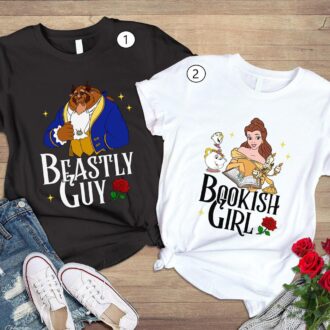 Disneyland Beauty and the Beast Couple Shirt - Bookish Girl and Beastly Guy Matching Tee