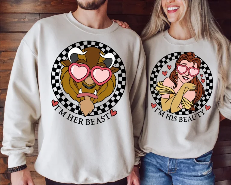 His Beauty and Her Beast Disney Princess Belle Couple Sweatshirts