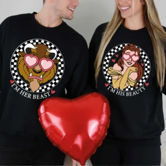 His Beauty and Her Beast Disney Princess Belle Couple Sweatshirts