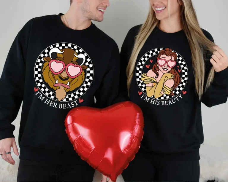 His Beauty and Her Beast Disney Princess Belle Couple Sweatshirts