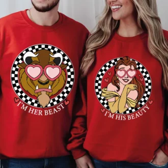 His Beauty and Her Beast Disney Princess Belle Couple Sweatshirts