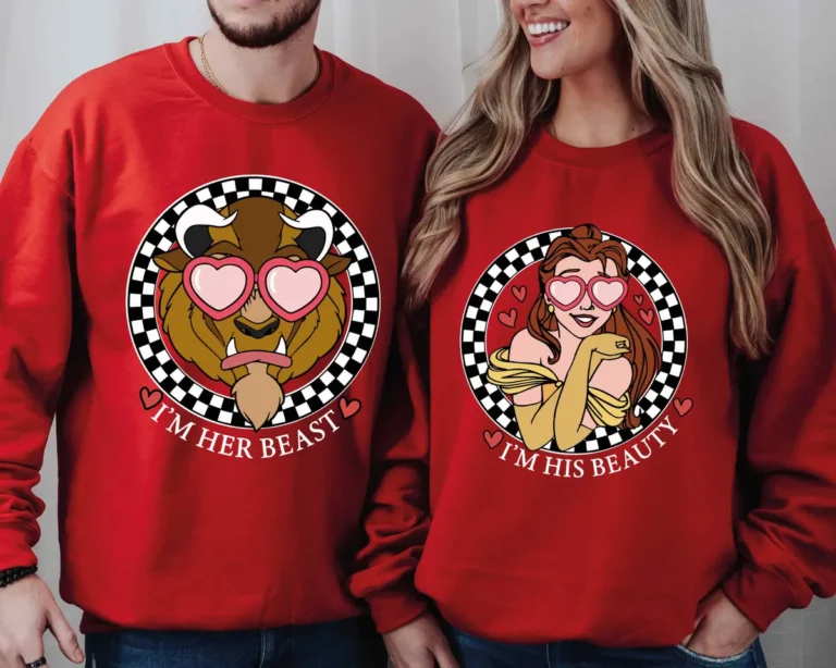 His Beauty and Her Beast Disney Princess Belle Couple Sweatshirts