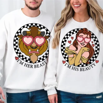 His Beauty and Her Beast Disney Princess Belle Couple Sweatshirts